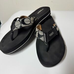 Coach Black and White Sandals